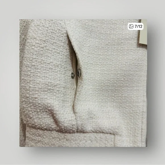 Joie Off-white Structured Teddy Jacket| Size M - Picture 7 of 9